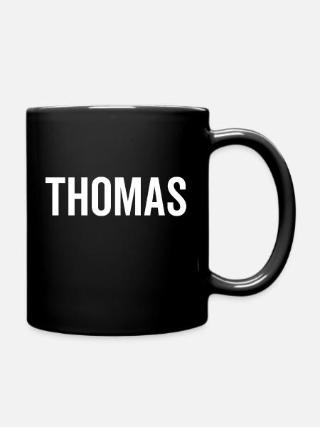 Thomas Nom personnalisé Police Texte Anniversaire - Mug uni - noir