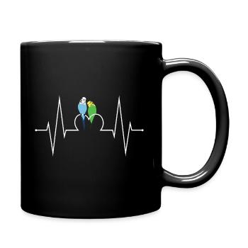 Budgerigar Heartbeat - Mug uni - noir - Droite