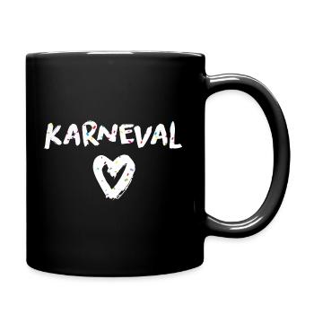 Karneval Herz - Tasse einfarbig - Schwarz - Rechts
