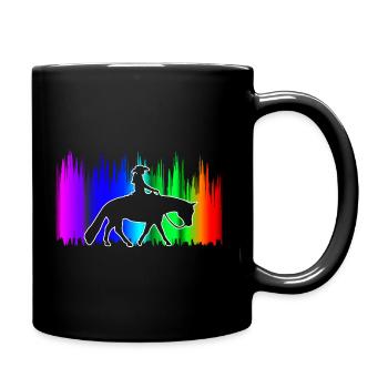 Westernreiten Westernreiter Pferdeliebhaber - Tasse einfarbig - Schwarz - Rechts