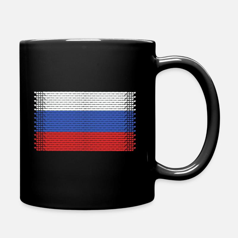coeur russie drapeau moscou russie style russe - Mug uni - noir