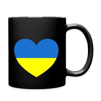 Ukraine Drapeau Cœur Solidarité Amour - Mug uni - noir - Droite