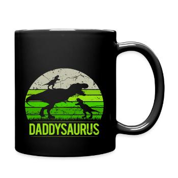 Daddysaurus T-Shirt - T-Rex für Väter! - Tasse einfarbig - Schwarz - Rechts