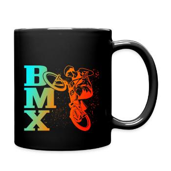 BMX cooles Retro Fan Geschenk Motiv für Junge Mädc - Tasse einfarbig - Schwarz - Rechts