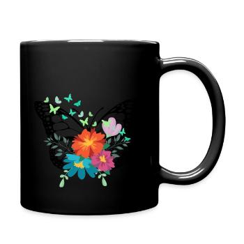 Butterfly / Schmetterling - Tasse einfarbig - Schwarz - Rechts