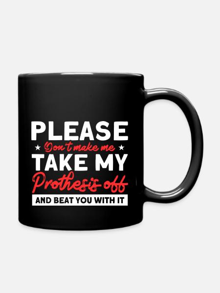 Handicap Amputee Amputation Prosthetic Leg - Full Colour Mug - black