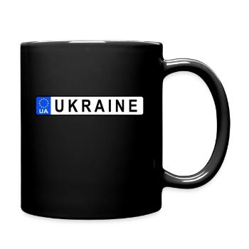 L’Ukraine dans l’Union européenne, plaque d’immatriculation - Mug uni - noir - Droite