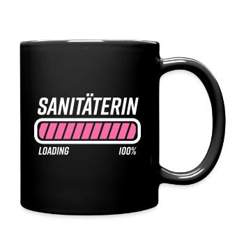 Sanitäterin Geschenkidee - Tasse einfarbig - Schwarz - Rechts