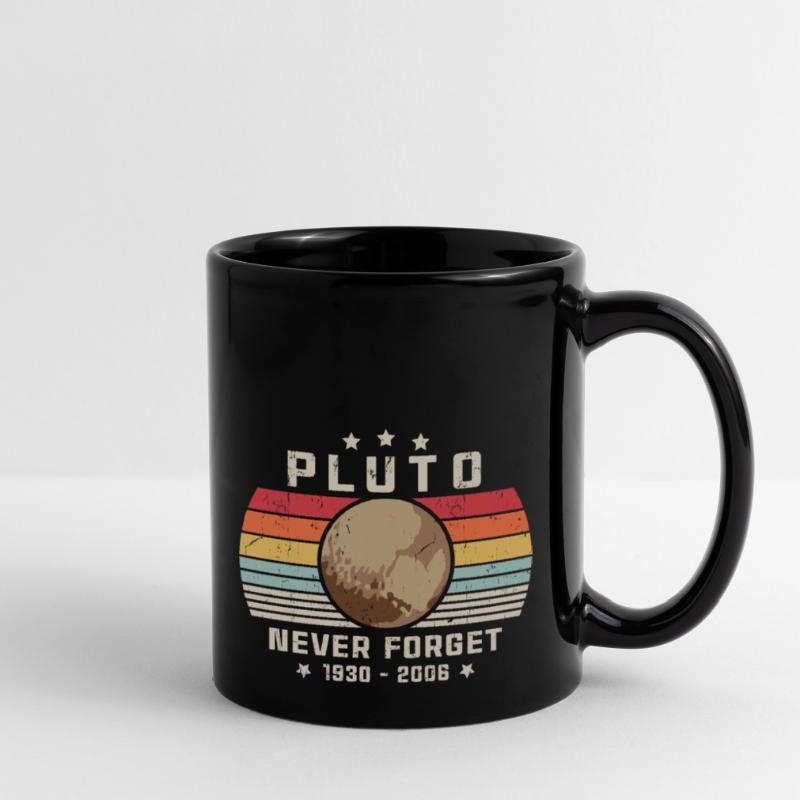 Never Forget Pluto Shirt. Retro Style Funny Space Full Colour Mug