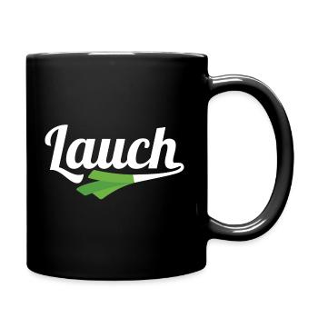 Lauch ohne Muskeln - Tasse einfarbig - Schwarz - Rechts