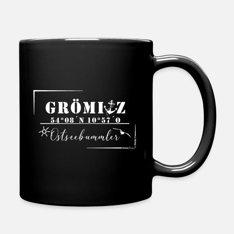 Grömitz - Ostseebummler - Tasse einfarbig - Schwarz