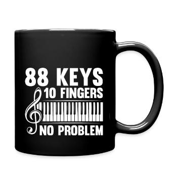 Lustiger Klavier Piano Flügel Spruch für Pianist - Tasse einfarbig - Schwarz - Rechts