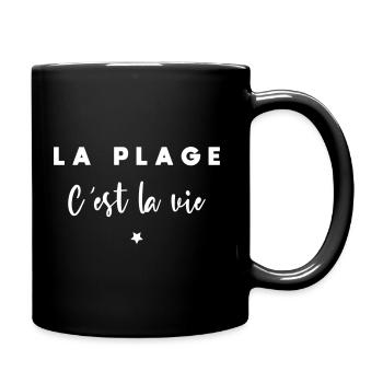 La plage c est la vie - Mug uni - noir - Droite