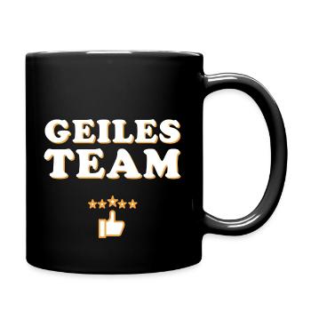Geiles Team & Teamplayer und Mannschaft - Tasse einfarbig - Schwarz - Rechts