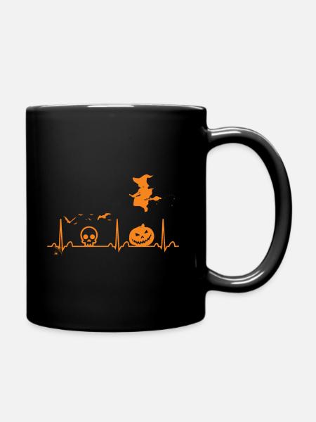 Halloween Heartbeat - Tasse einfarbig - Schwarz