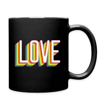 Love Rainbow - Full Colour Mug - black - Right