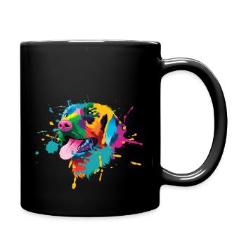 Golden Retriever Pop Art Motiv für Hundebesitzer - Tasse einfarbig - Schwarz - Rechts