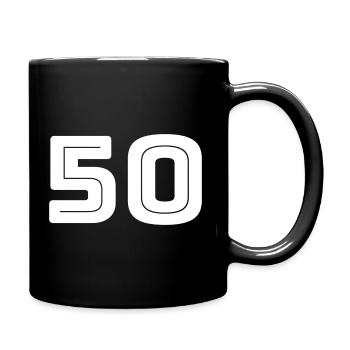 Numéro 50 - Anniversaire - Numéro de maillot - Mug uni - noir - Droite