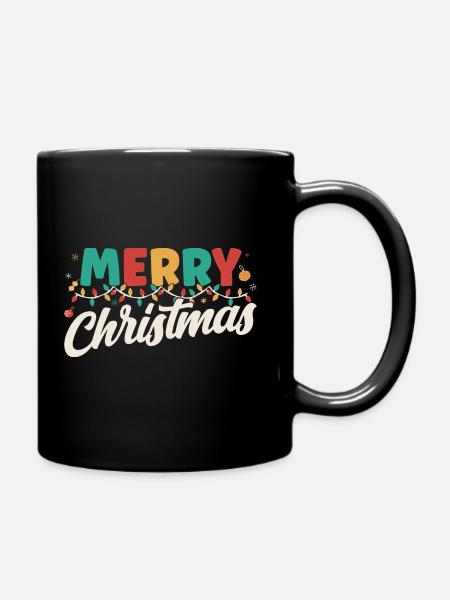 Merry Xmas Christmas Lights - Tasse einfarbig - Schwarz