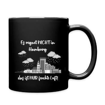 Hamburg Spruch Norddeutschland Regen Spruch - Tasse einfarbig - Schwarz - Rechts