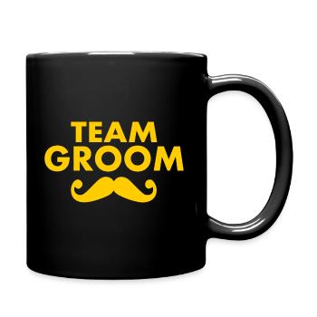Team groom - Tasse einfarbig - Schwarz - Rechts