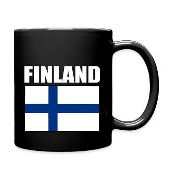 FINLAND FINNISH FLAG - Full Colour Mug - black - Right