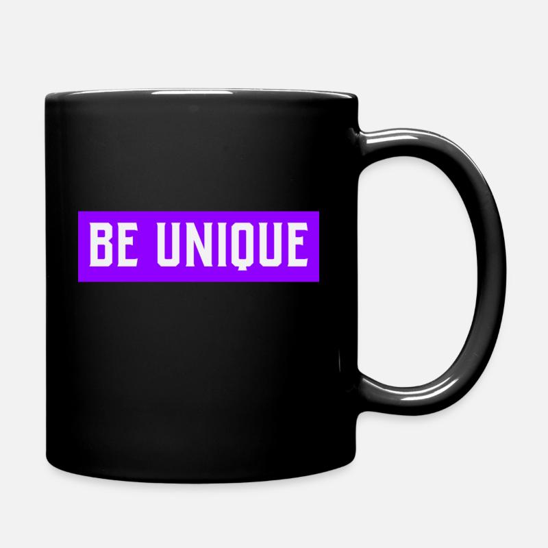 Design BE UNIQUE en violet - Mug uni - noir