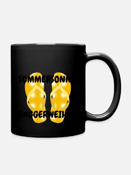 Baggerweiher - Tasse einfarbig - Schwarz