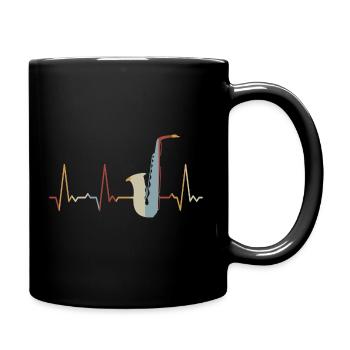 Heartbeat Saxophone - Mug uni - noir - Droite