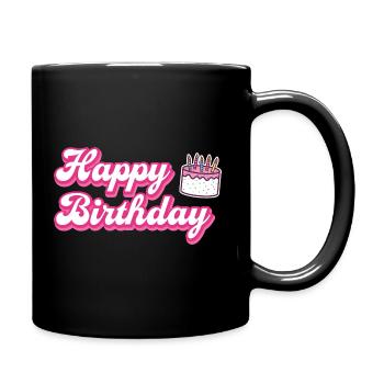 Happy Birthday Cake Congratulations - Full Colour Mug - black - Right