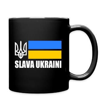Ukraine flagge - Tasse einfarbig - Schwarz - Rechts