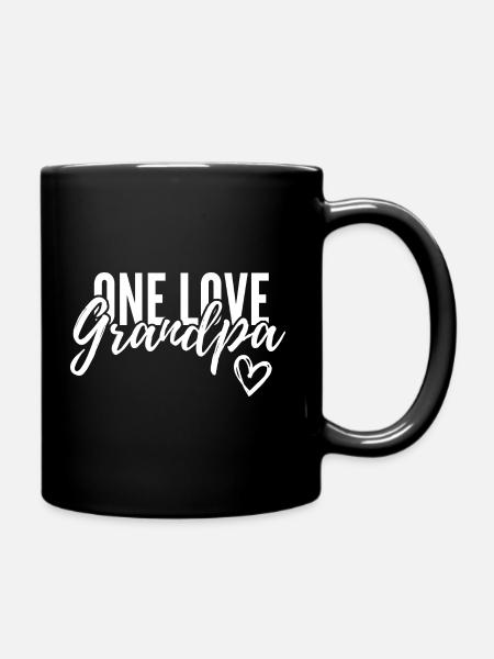 ONE LOVE GRANDPA. GRANDPA GIFT - Full Colour Mug - black