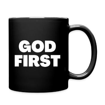God First - Christian Quotes - Full Colour Mug - black - Right