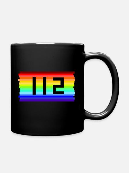 112-Regenbogen - Tasse einfarbig - Schwarz