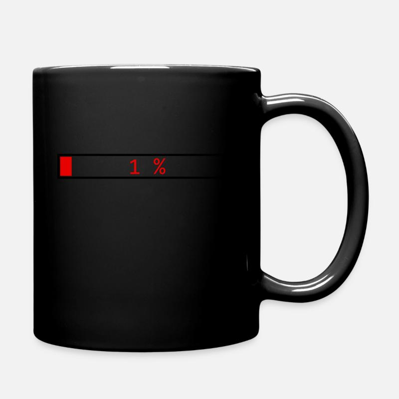 Ladebalken Rot 1% Umriss Schwarz - Tasse einfarbig - Schwarz