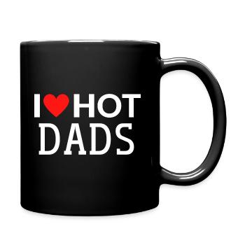 I Love Hot Dads - Tasse einfarbig - Schwarz - Rechts