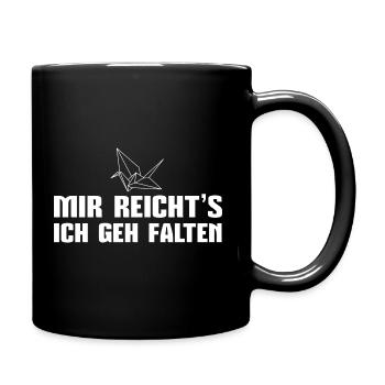 Kranich Falten Japanische Faltkunst Origami - Tasse einfarbig - Schwarz - Rechts