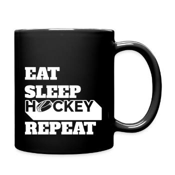 Eishockey Wintersport Geschenk Eishockeyteam - Tasse einfarbig - Schwarz - Rechts