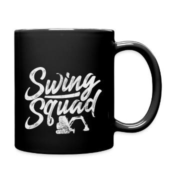 Swing Squad | Funny Excavator Operator Quote - Full Colour Mug - black - Right