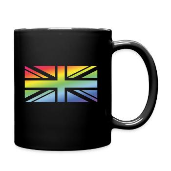 Union Jack / Regenbogenfahne (United Kingdom) - Tasse einfarbig - Schwarz - Rechts