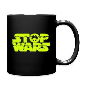 T-Shirt Anti-Krieg, gegen Krieg, stop war - Tasse einfarbig - Schwarz - Rechts