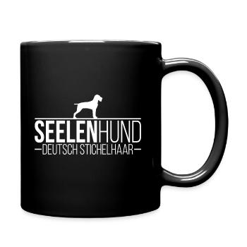 Deutsch Stichelhaar Seelenhund Hund Hunde Wilsigns - Tasse einfarbig - Schwarz - Rechts