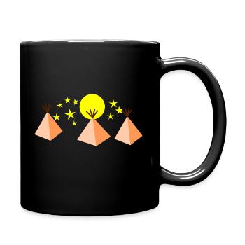 Tippie Mond und Sternejn - Tasse einfarbig - Schwarz - Rechts