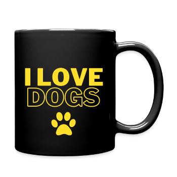 J’aime les chiens J’aime les chiens chien personne - Mug uni - noir - Droite