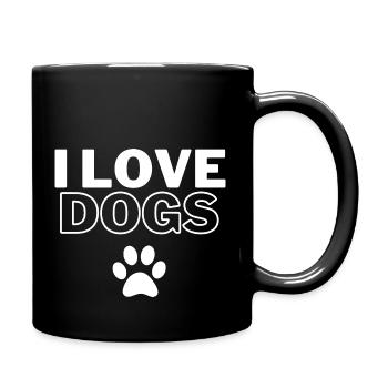 I love dogs I love dogs dog person - Full Colour Mug - black - Right