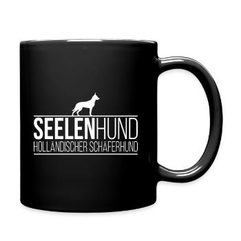 Holländischer Schäferhund Seelenhund Hunde - Tasse einfarbig - Schwarz - Rechts