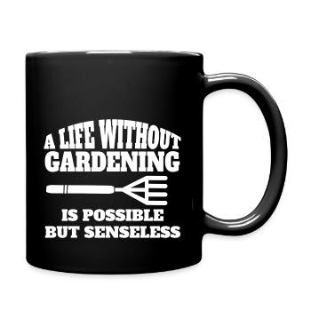 Hobbygärtner Gärtner Obstgarten Garten Geschenk - Tasse einfarbig - Schwarz - Rechts
