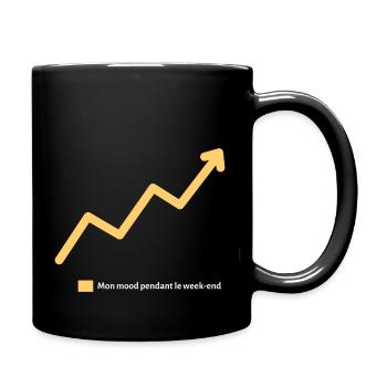 Mood Weekend - Cadeau Courbe Augmentée - Mug uni - noir - Droite