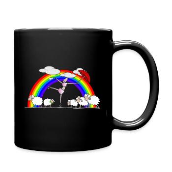 Tanzendes Schaf - Tasse einfarbig - Schwarz - Rechts