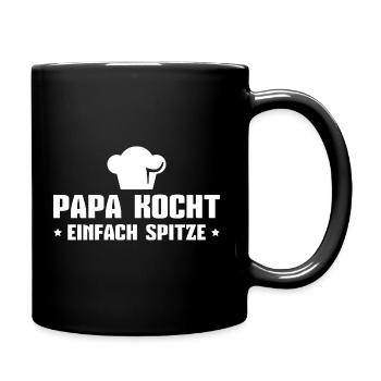 Papa kocht einfach spitze Vatertag Geschenk - Tasse einfarbig - Schwarz - Rechts